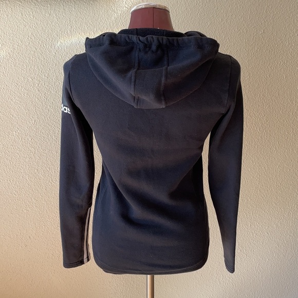Adidas Black Hoodie w White Stripes Sleeve size XS - Picture 3 of 6